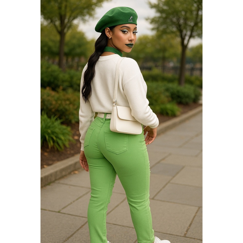 Emperial Premium Women's Lime Green Ripped‎ Skinny Jeans Size 5
